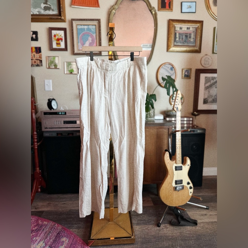 A&F Sloane Low Rise Tailored Linen-Blend Pant